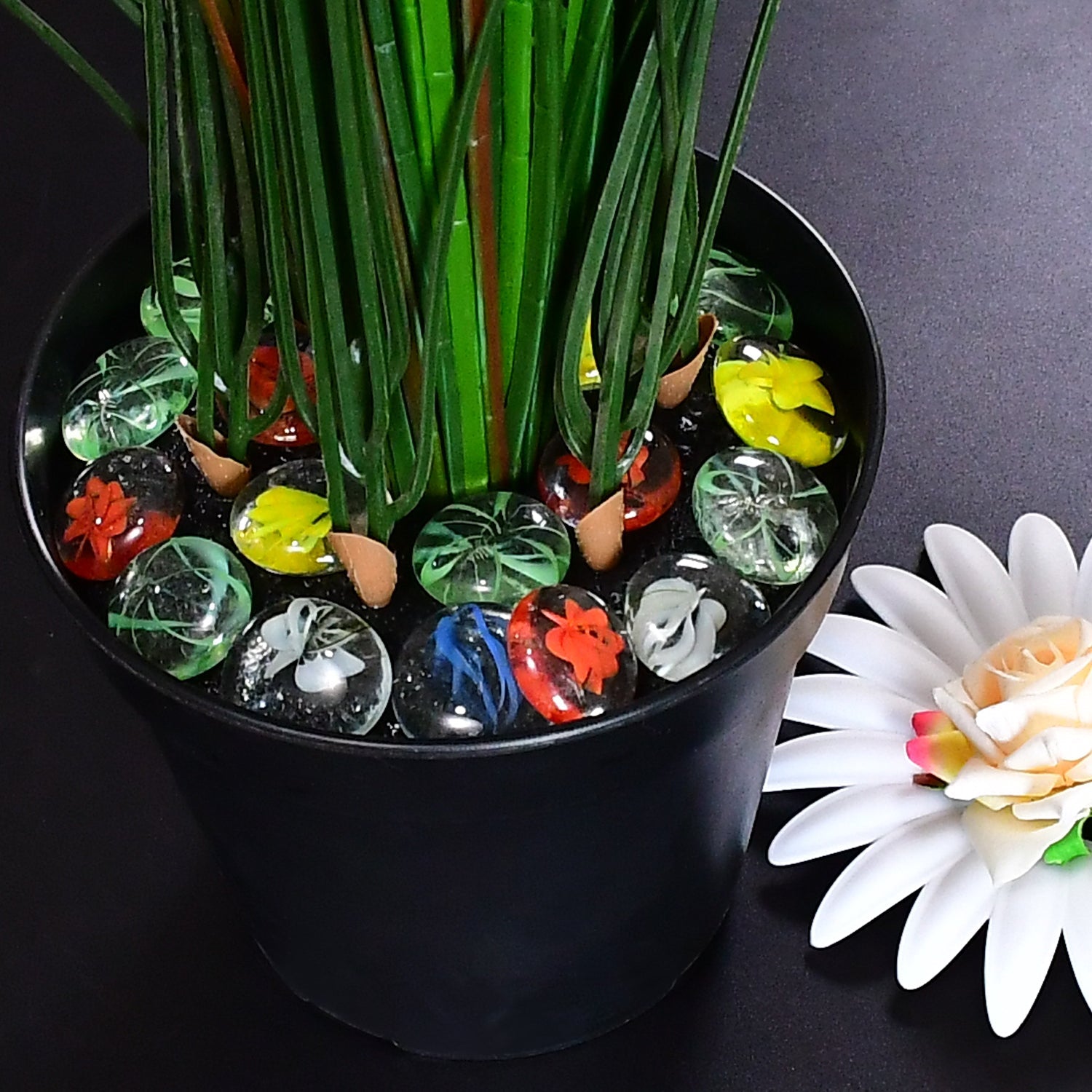 4019 Glass Gem Stone, Flat Round Marbles Pebbles for Vase Fillers, Attractive pebbles for Aquarium Fish Tank. DeoDap 4019 Glass Gem Stone, Flat Round Marbles Pebbles for Vase Fillers, Attractive pebbles for Aquarium Fish Tank. DeoDap